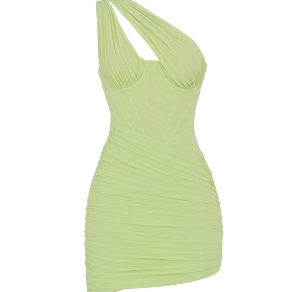 Rare House Of Cb ‘Clementine’ Lime Cut Out Mini Dress Gem